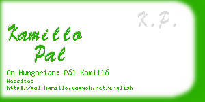 kamillo pal business card