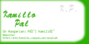 kamillo pal business card